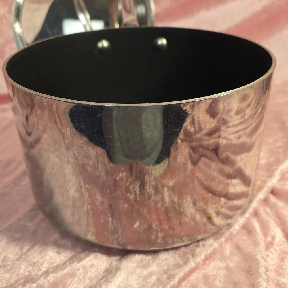 All-Clad Stainless Steel Nonstick Saucepan with Lid Silver 5x8 Inch 3 Quart